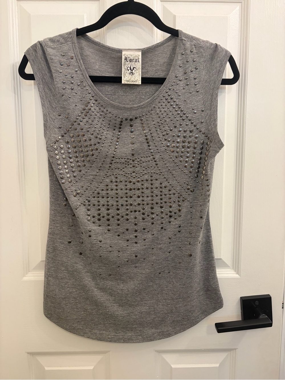 Corral Grey Studded Cap Sleeve Tank